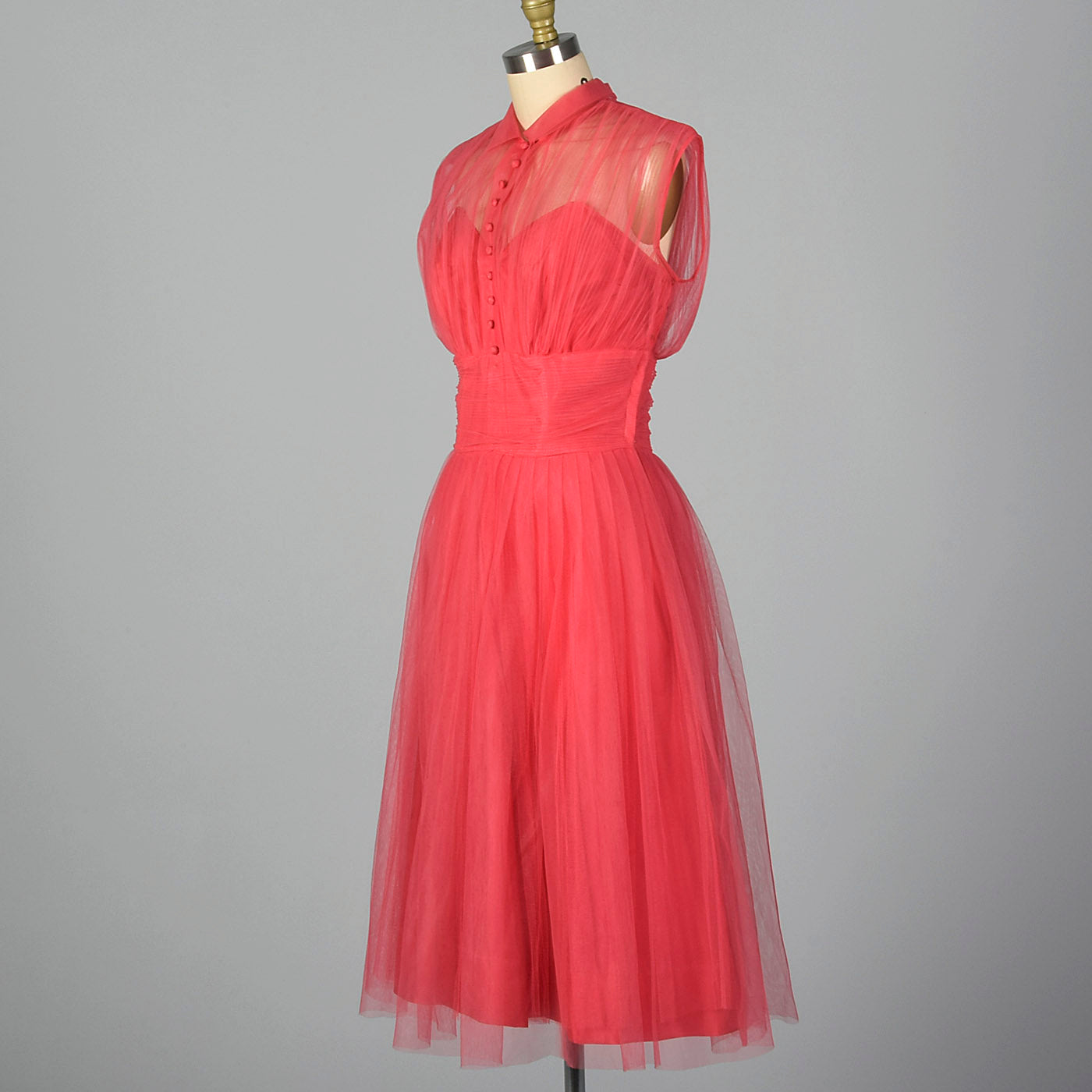 1950s Emma Domb Pink Tulle Party Dress