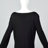 1990s Valentino Studio Black Knit Tunic with Beaded Fringe