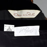 Small 1980s Oscar de la Renta Black and Brown Skirt Suit
