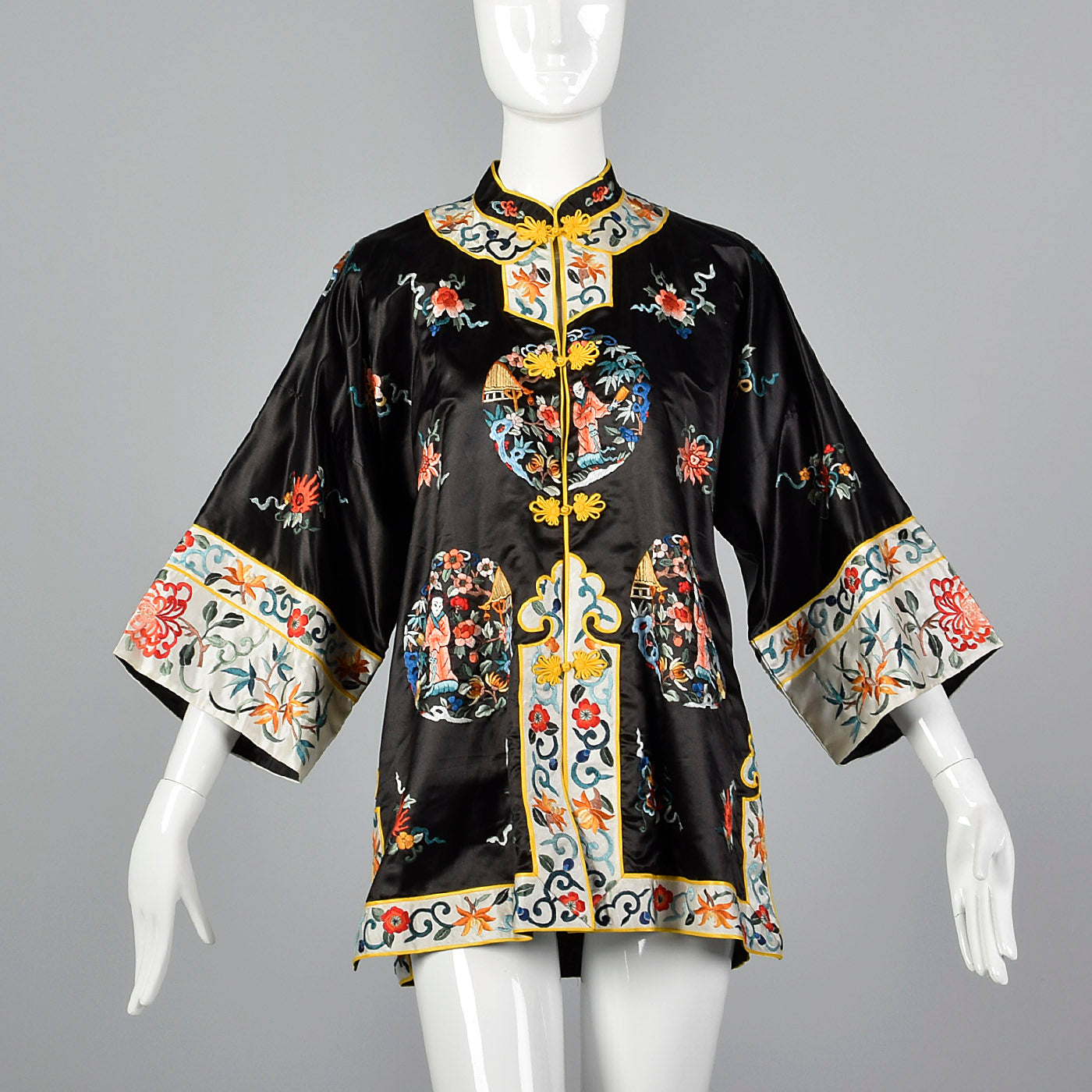 1960s Silk Blend Jacket with Asian Embroidery