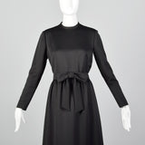 1970s Georgette Trilere Black Evening Dress