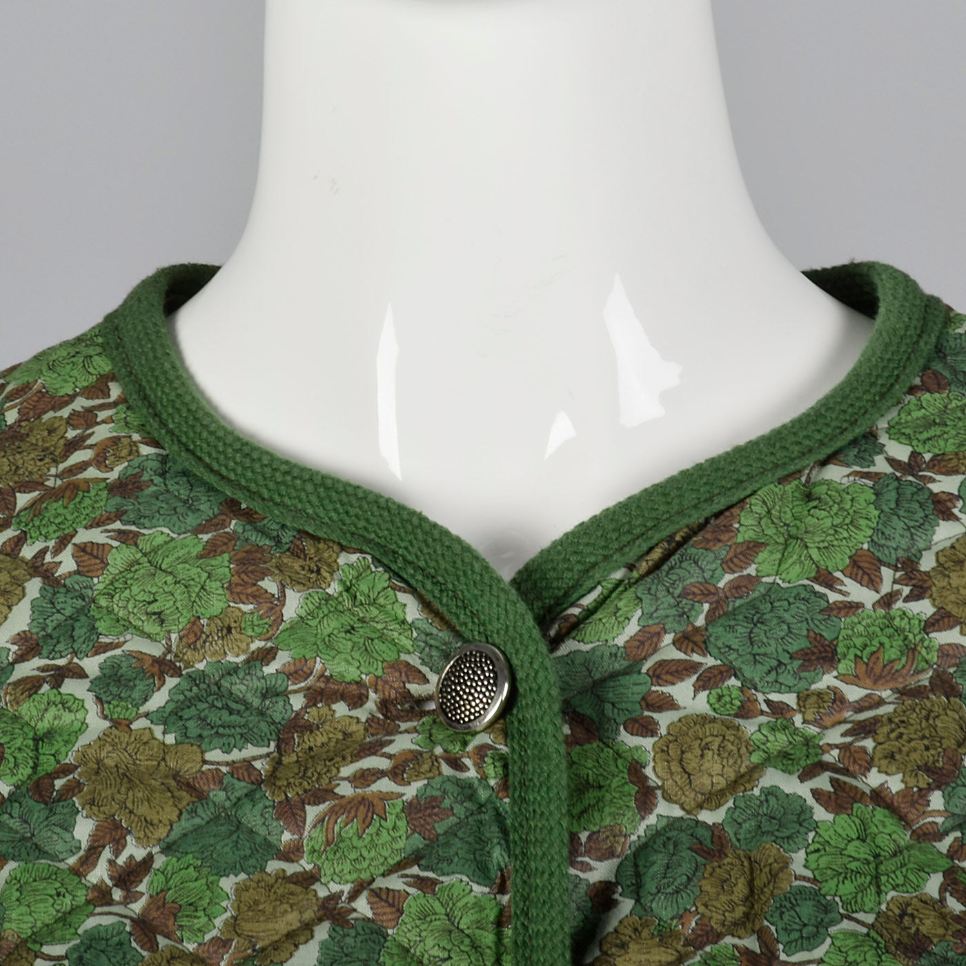 1960s Quilted Cotton Jacket in a Floral Print