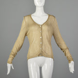 Dries Van Noten Gold Lightweight Cardigan