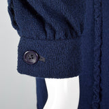 Medium 1970s Bill Blass Skirt Suit Navy Blue Knit Jacket