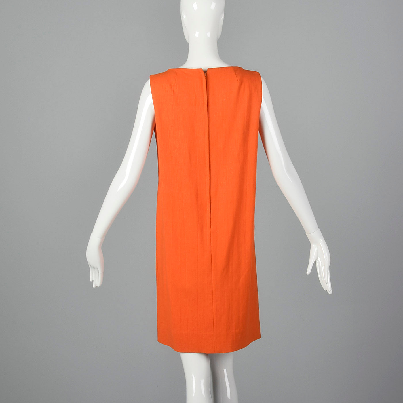 1960s Orange Shift Dress with Sunflower Applique