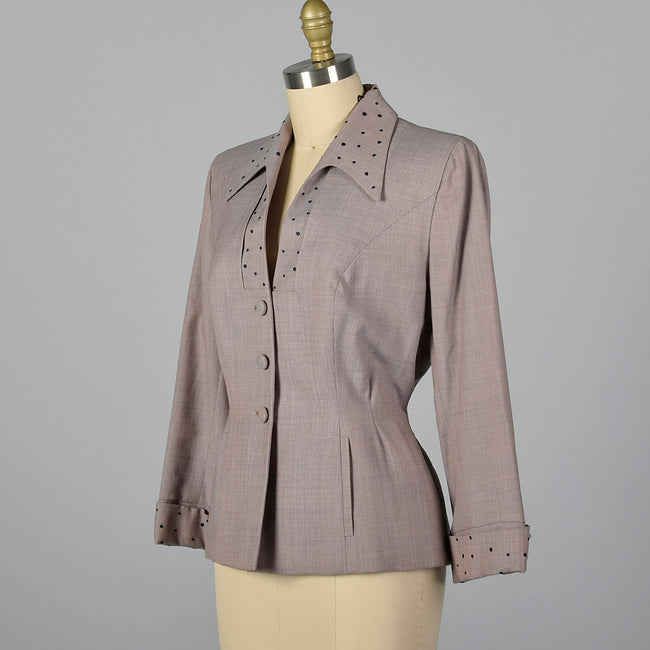 1950s Saks Fifth Avenue Edith Small Blazer with Polka Dot Details