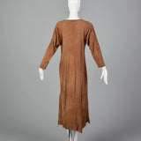 2000s Brown Suede Leather Dress
