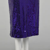 1980s Lillie Rubin Purple Sequin Strapless Mermaid Prom Dress