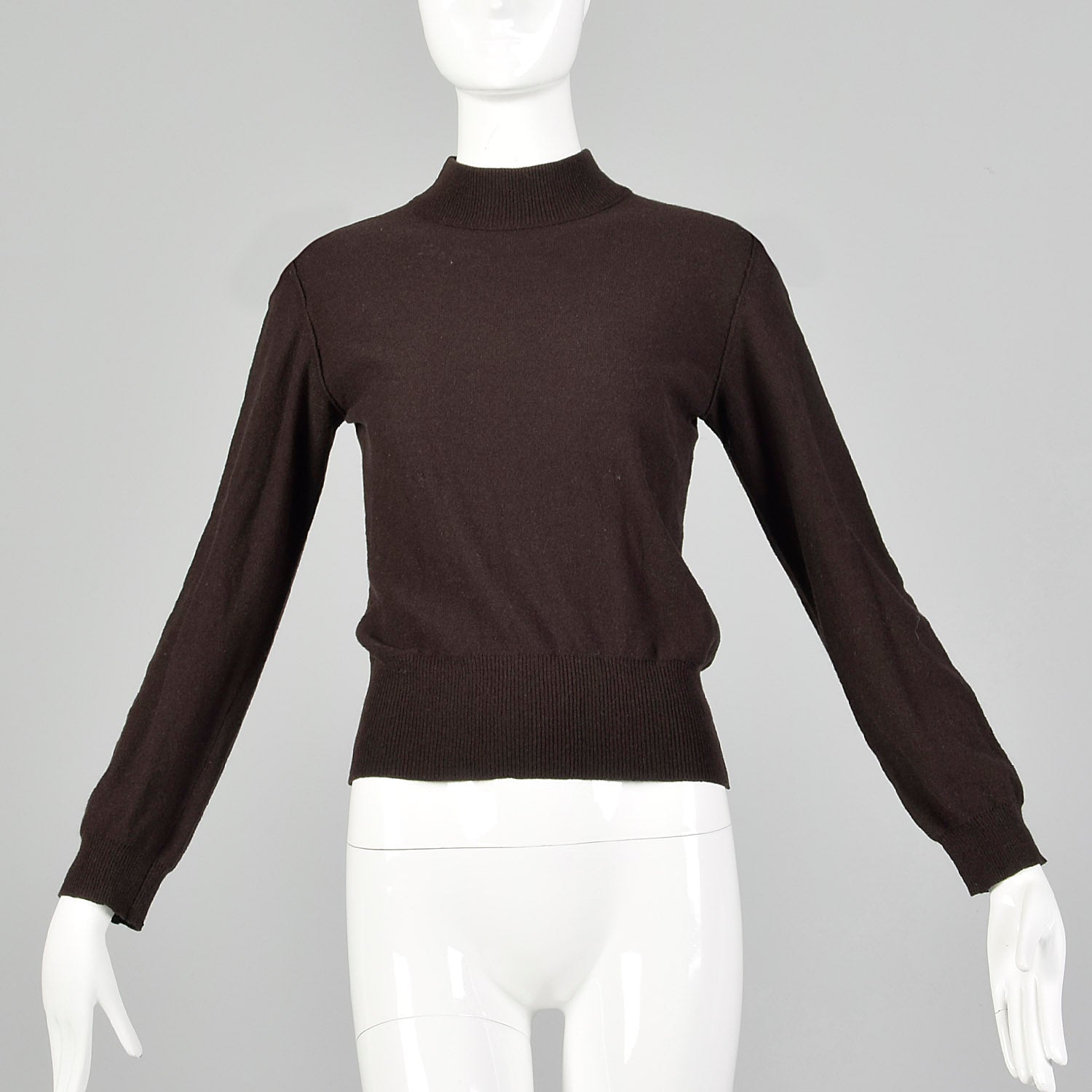 Sonia Rykiel 1990s Brown Long Sleeve Mockneck Sweater