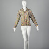 1970s Byblos Floral Silk Blouse