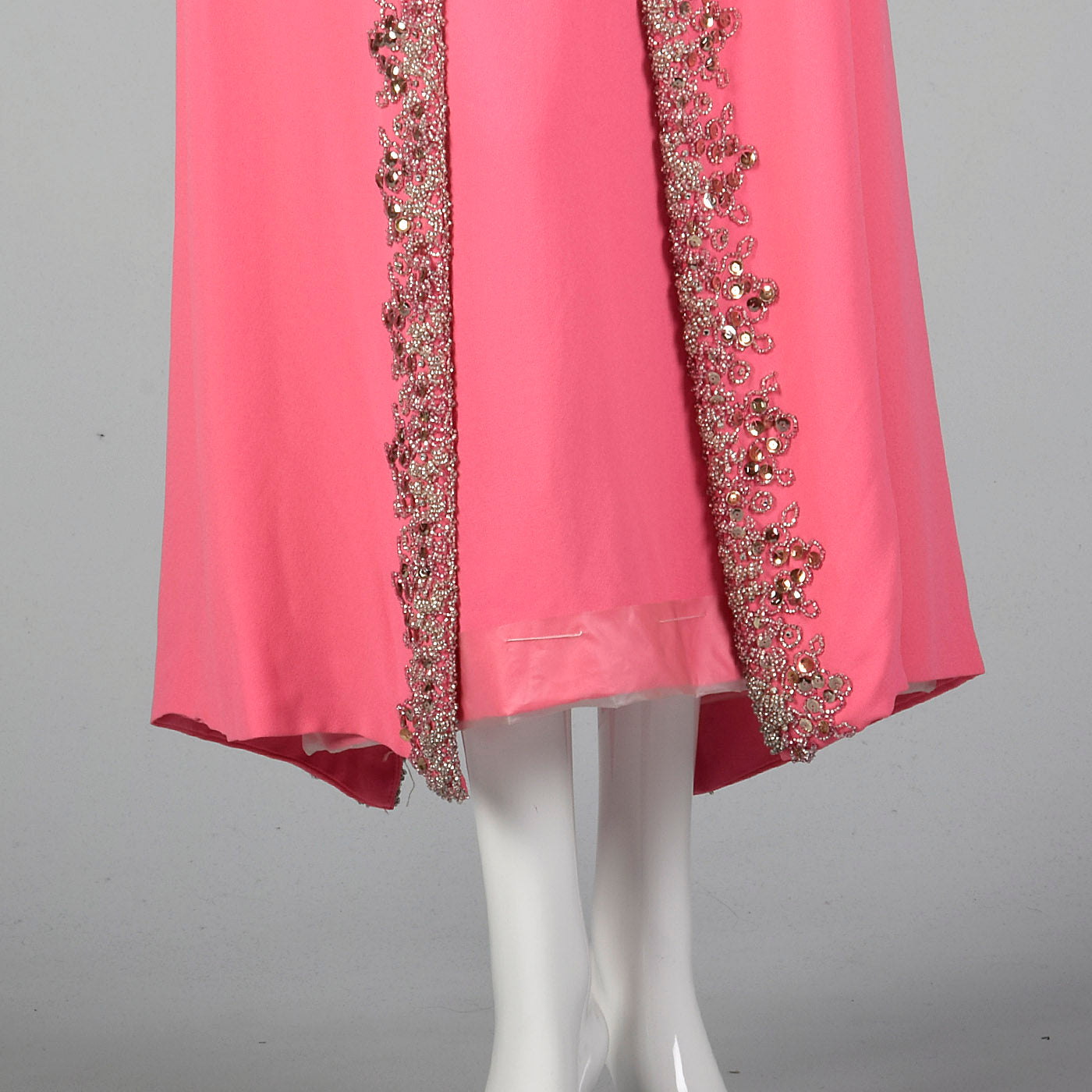 1960s Hot Pink Wiggle Dress with Beaded Float