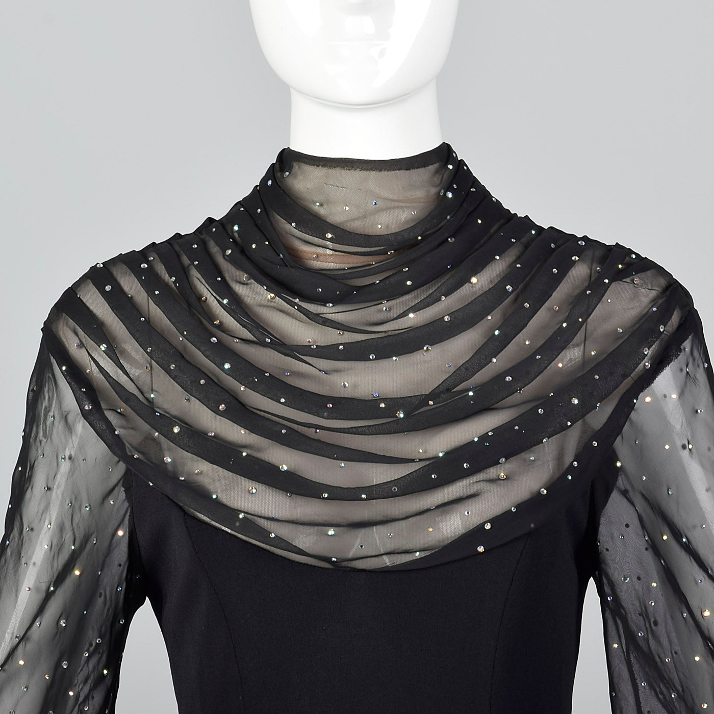 1990s Sexy Pencil Dress with a Very Sheer Bust