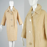 1960s Cream Boucle Tweed Car Coat