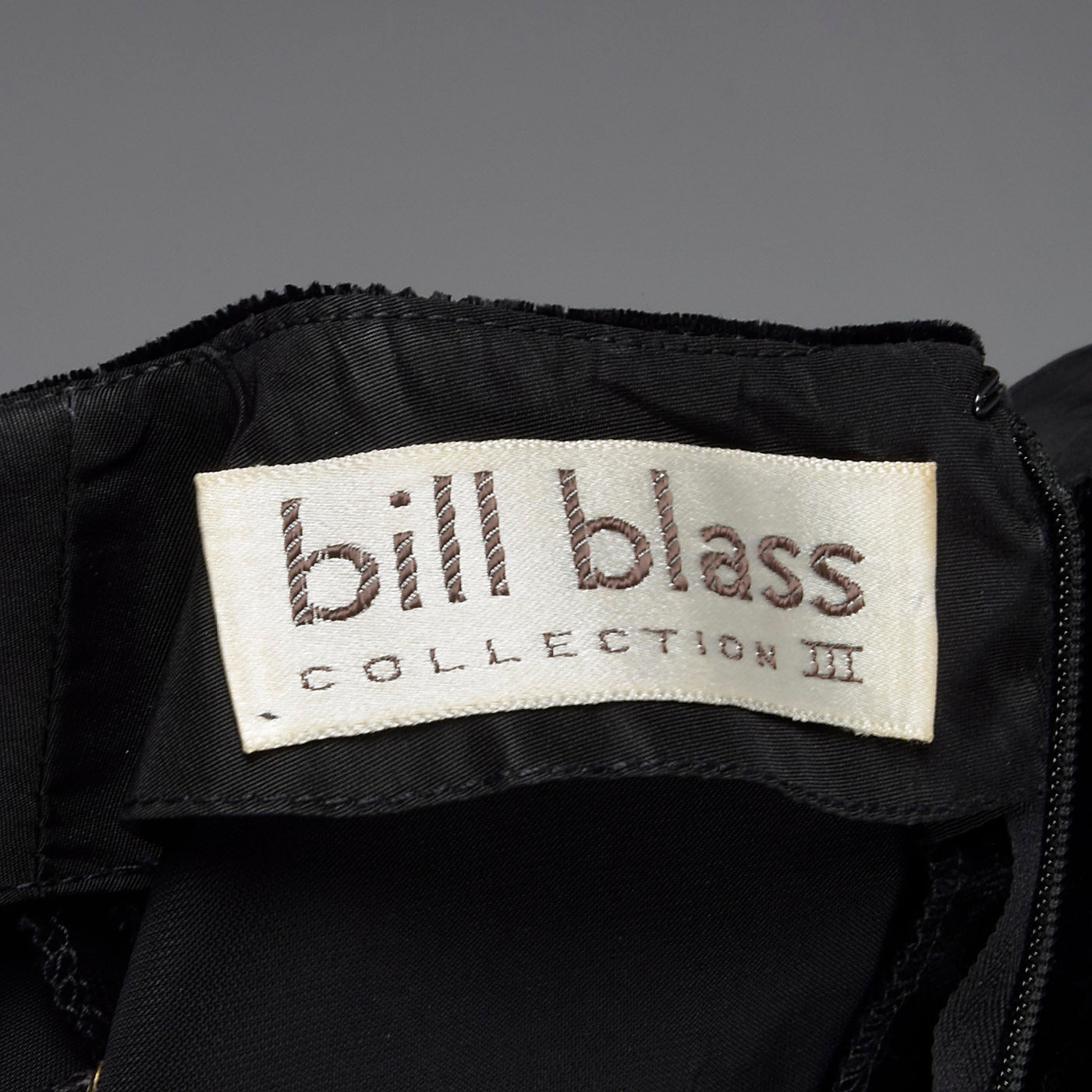 1980s Bill Blass Black Evening Dress with Rhinestones