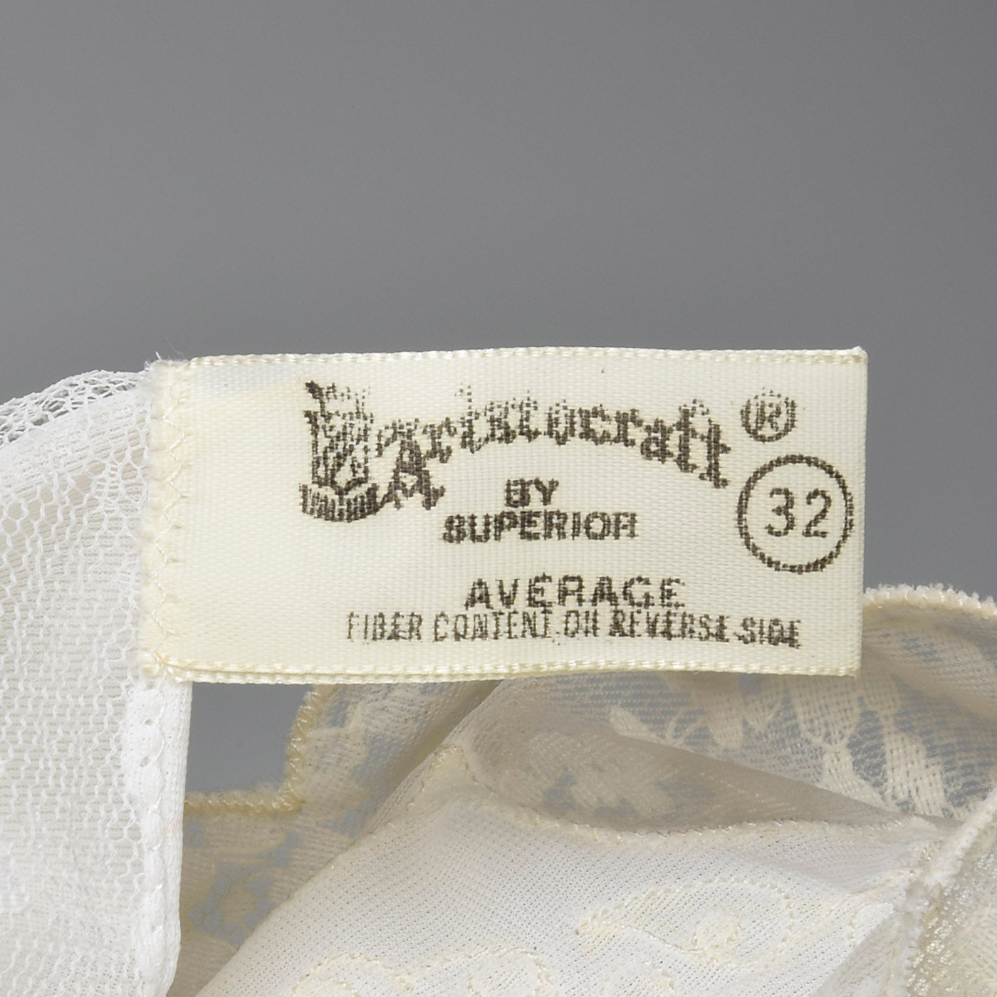 1950s Deadstock White Nylon Slip with Floral Soutache