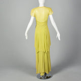 1940s Chartreuse Evening Gown