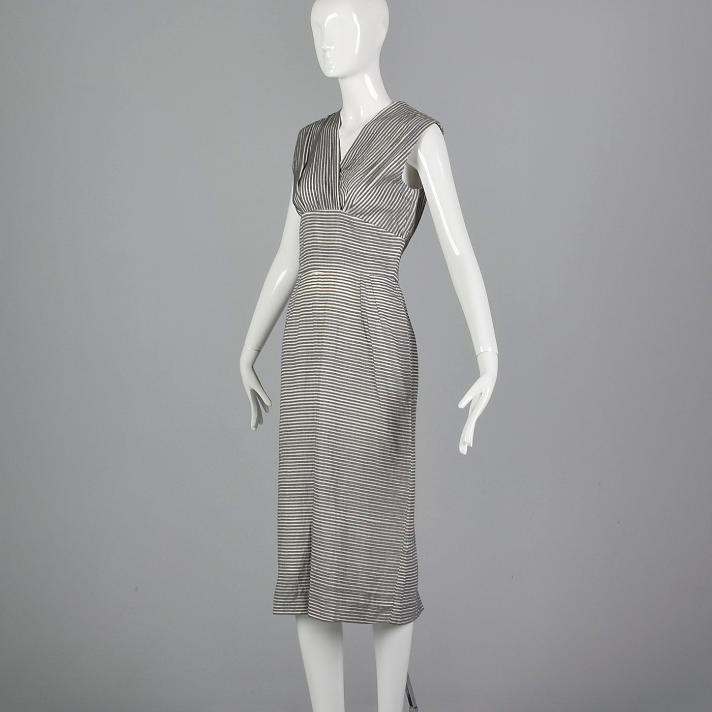1960s Gray Textured Stripe Dress with Matching Jacket