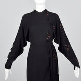 1940s Black Dress with Sequin and Beading Details
