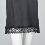 1950s Black Full Slip with Shaped Cups and Lace Bodice