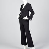 2000s Escada Couture Black Wool Crepe Pant Suit