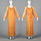 1970s Treacy Lowe Bohemian Silk Maxi Dress