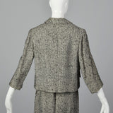 1960s Black and White Tweed Skirt Suit