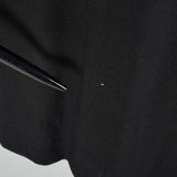 1950s Black Taffeta and Black Wool Dress