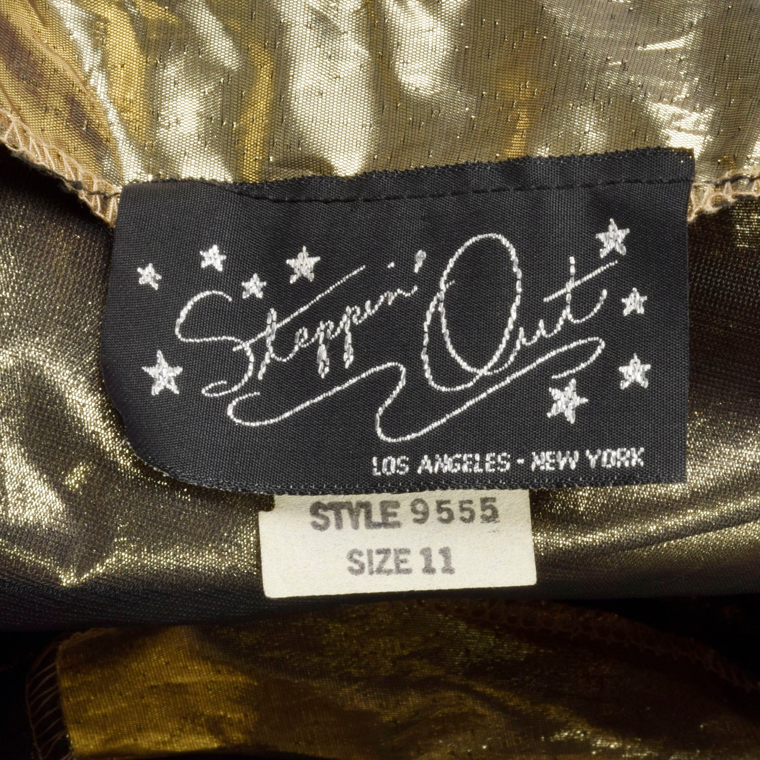Medium 1980s Gold Lamé Prom Dress Asymmetric Drop Waist