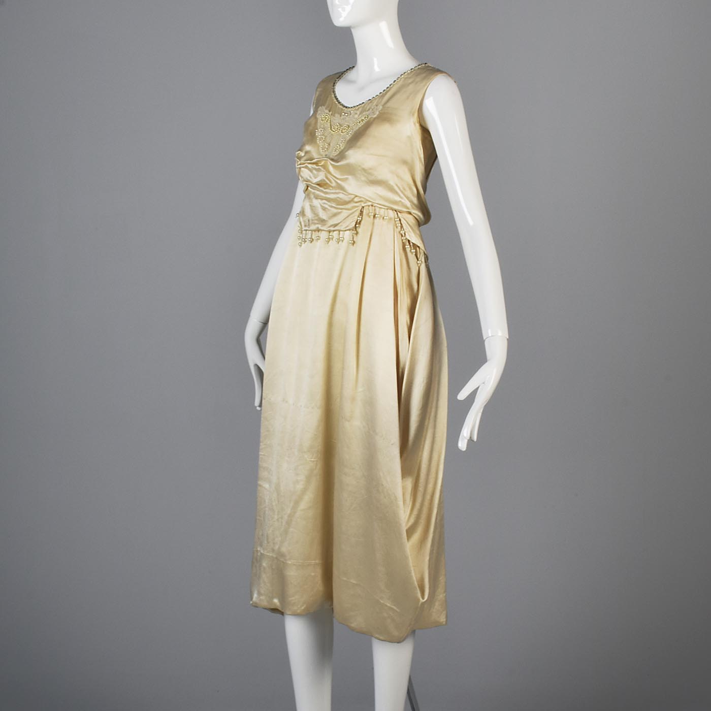 1920s Ivory Silk Wedding Dress