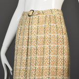 1960s Courreges Plaid Tweed A-Line Skirt