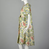1950s Floral Silk Dressing Gown