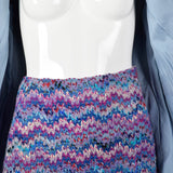 1970s Via Veneto Couture Boutique Purple Tweed Skirt Suit