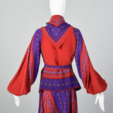 1980s Bohemian Silk Two Piece Set