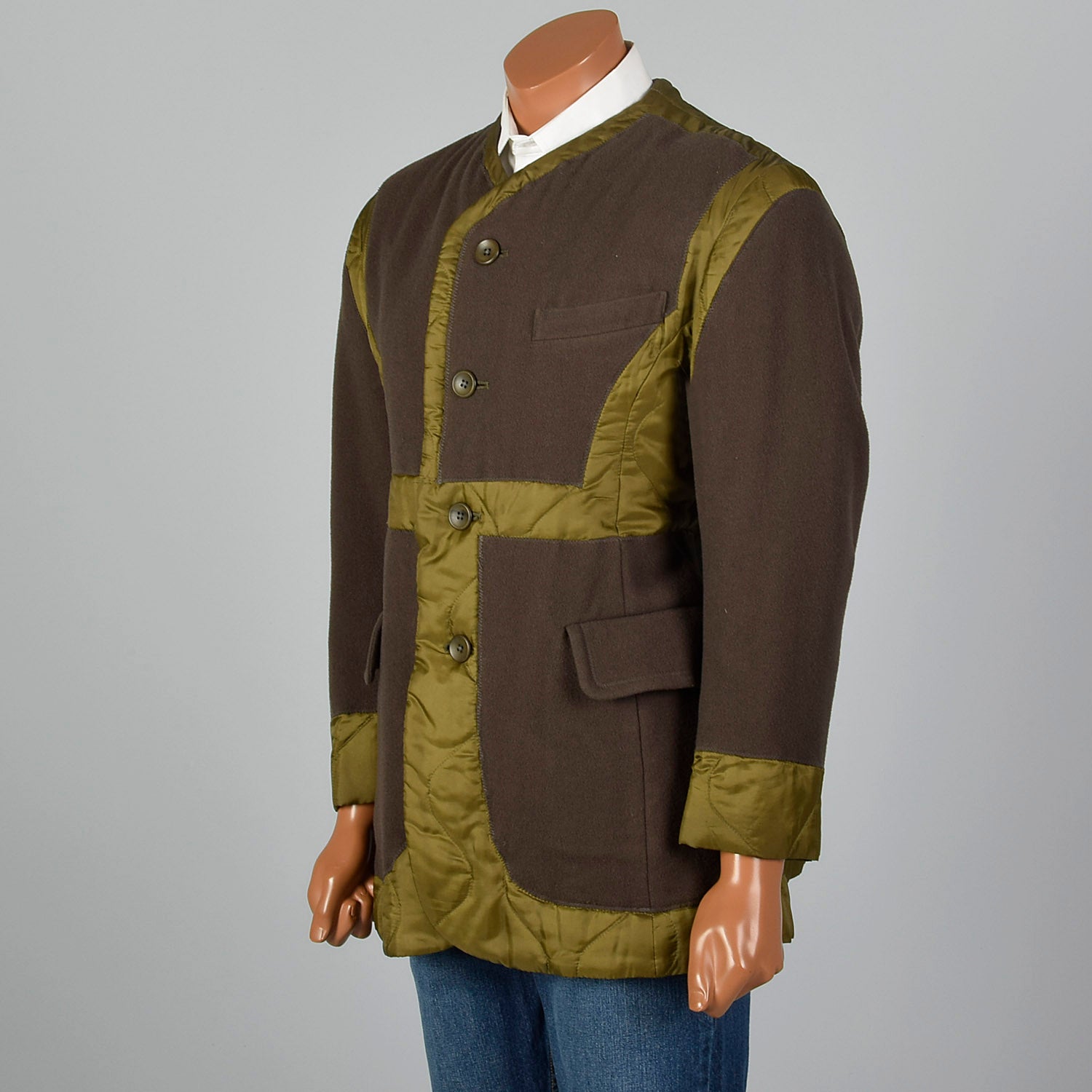 1990s Issey Miyake Military Inspired Green Jacket