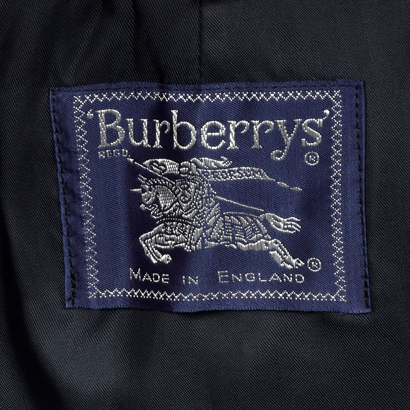 1980s Mens Burberrys  Prorsum Navy Blue Trench Coat