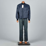 Large 1960s Navy Quilted Lightweight Jacket