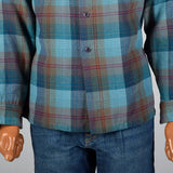 1960s Mens Pendleton Board Shirt in Blue Plaid