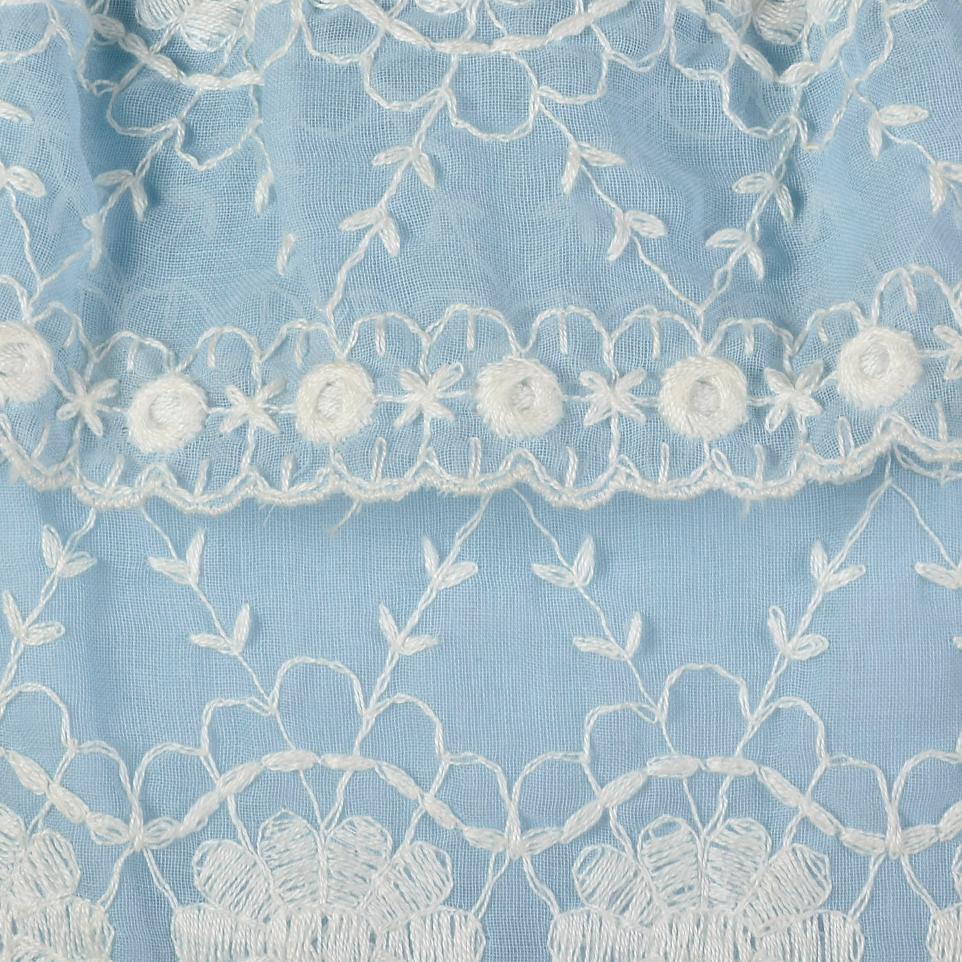 1960s Baby Blue Dress with White Embroidery