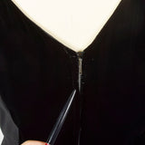 XL 1950s LBD Little Black Dress Velvet Evening Cocktail Party