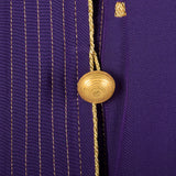 1990s Ellen Tracy Purple Silk Jacket with Metallic Gold Details