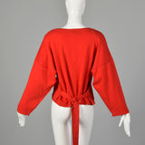 Medium 1990s Sonia Rykiel Red Tie-back Sweatshirt