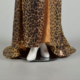 Medium 2000s Strapless Sequin Gown Leopard Evening Dress Goddess Formal Puddle Train