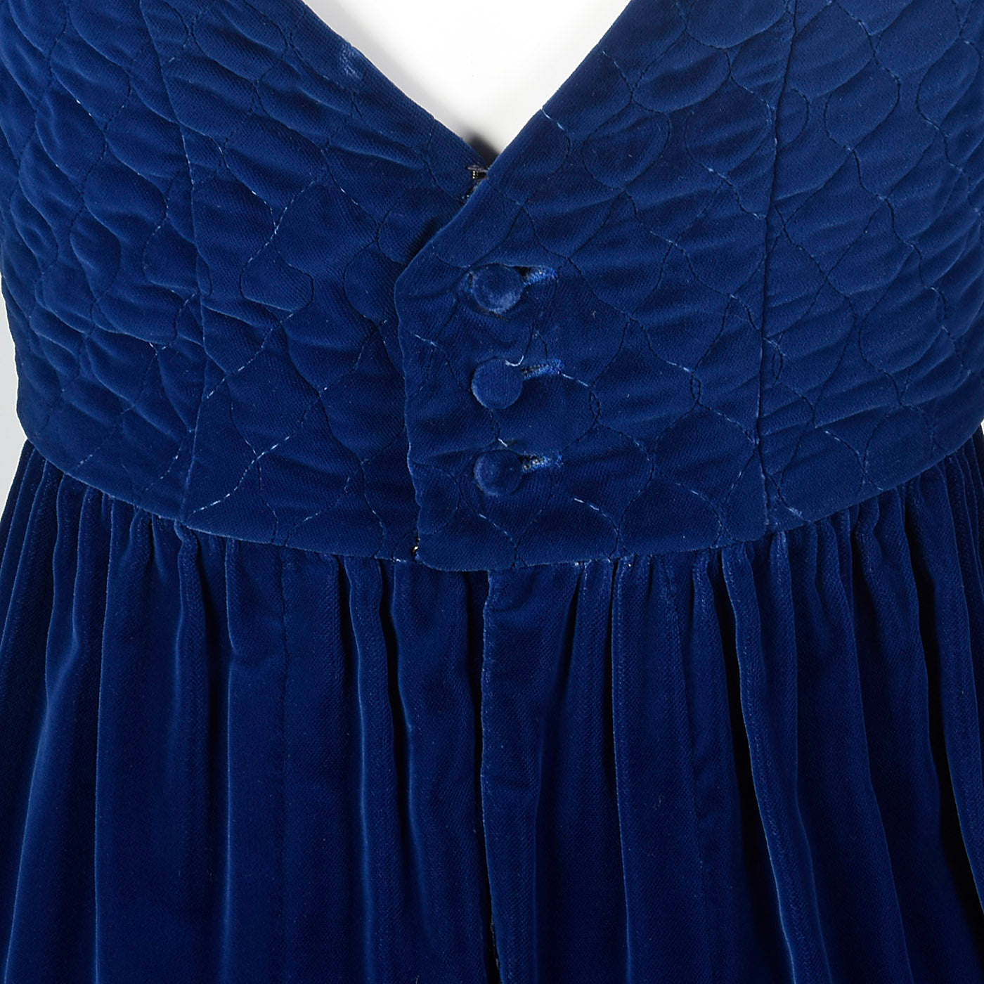 1960s Lanz Original Blue Velvet Dress