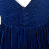 1960s Lanz Original Blue Velvet Dress