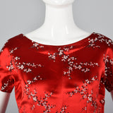 1960s Red Brocade Dress and Jacket Set