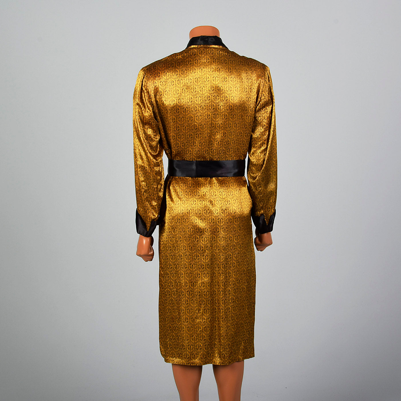 1950s Mens Gold Robe with Black Trim Style & Salvage 1950s Mens Gold Robe with Black Trim Style & Salvage