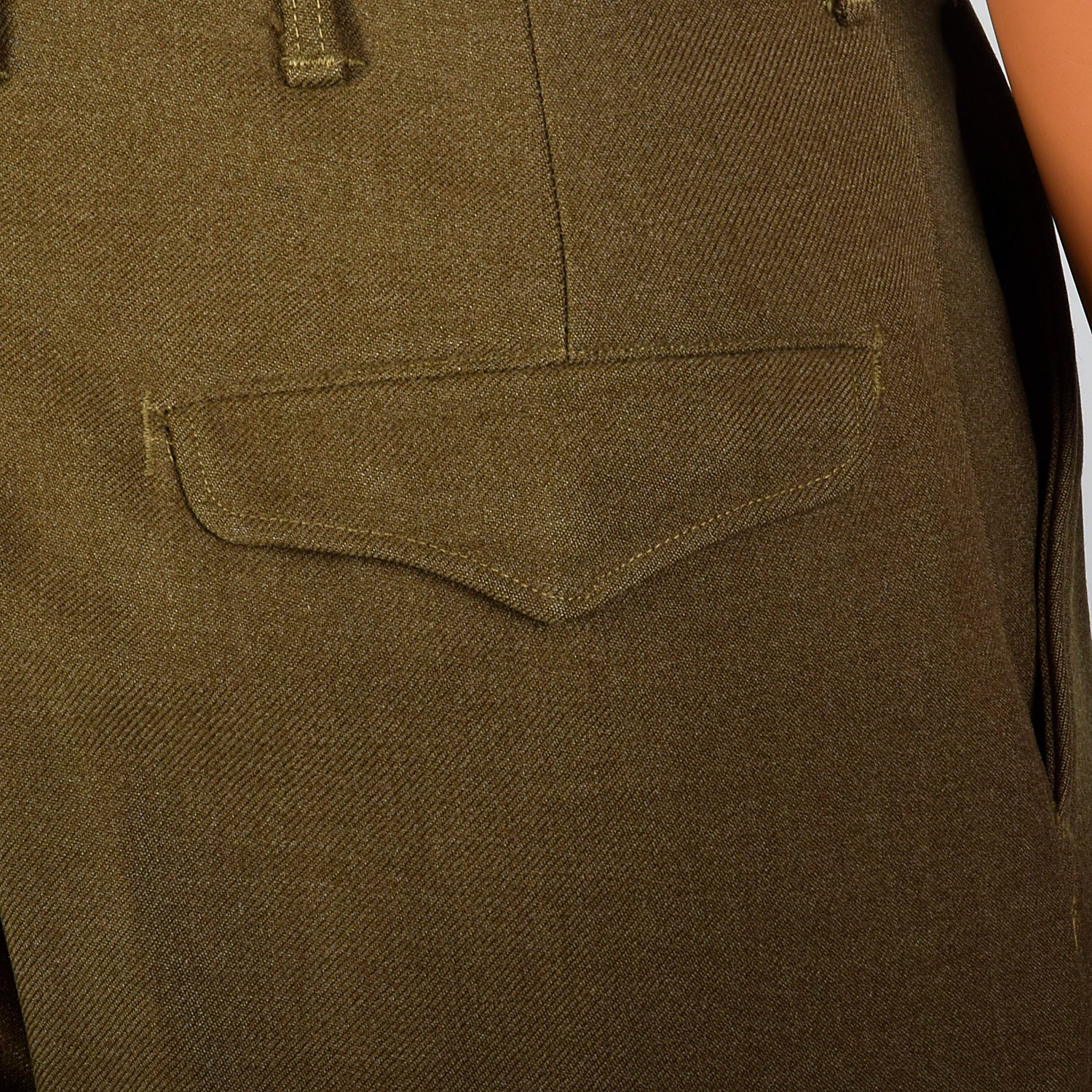 Small 1940s Men's Olive Military Pants