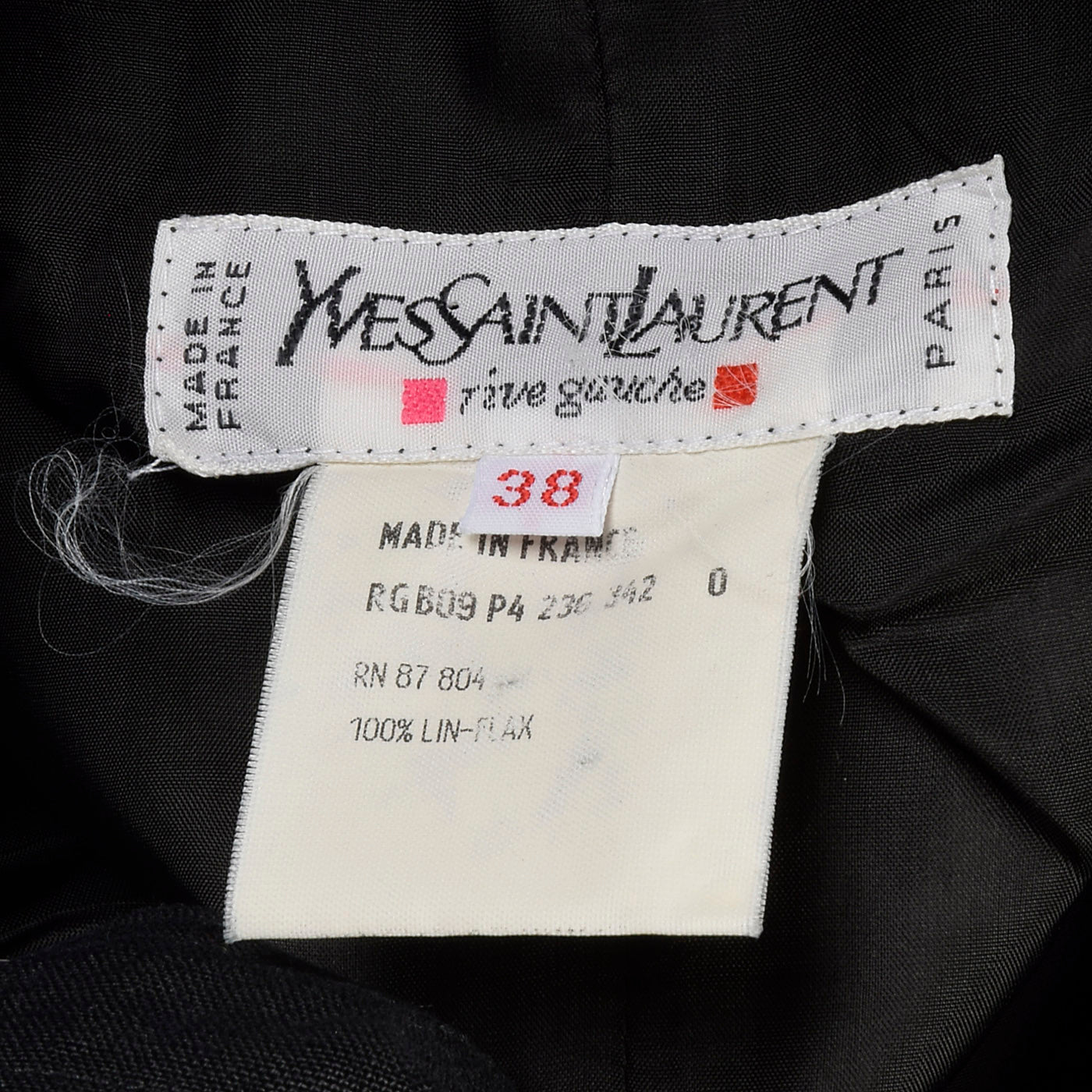 1980s Yves Saint Laurent Rive Gauche Black Linen Pencil Skirt