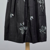 1950s Strapless Silk Dress with Hidden Front Panel