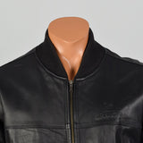 XXL-XXXL Sean John Black Leather Bomber Jacket